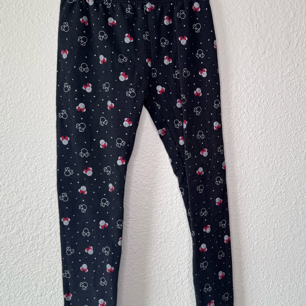 Disney Minnie Mouse Softest Fleece Leggings, Size 8, Color Black
